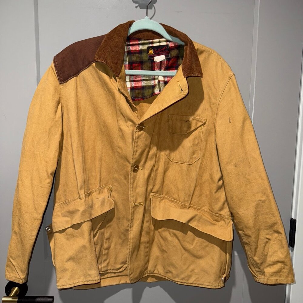 Belknap Sport Clothes Deluxe FIeld Coat Mens M Tan Canvas Hunting Jacket 1930s